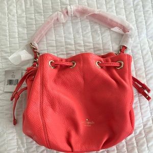 KATE SPADE~cobble hill Katie pebbled leather purse shoulder bag Coral